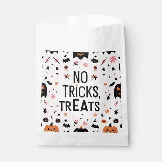 Geen trucjes, gewoon traktaties | Schattigee paste Bedankzakje (Voorkant)