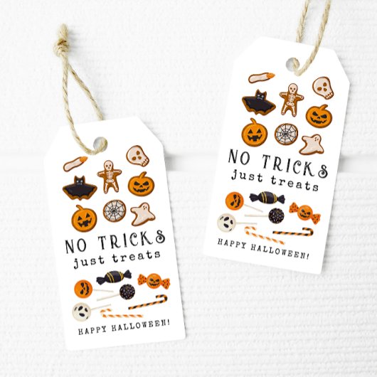 Geen trucs alleen trakteert Halloween cadeau label Cadeaulabel