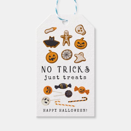 Geen trucs alleen trakteert Halloween cadeau label Cadeaulabel (Voorkant)