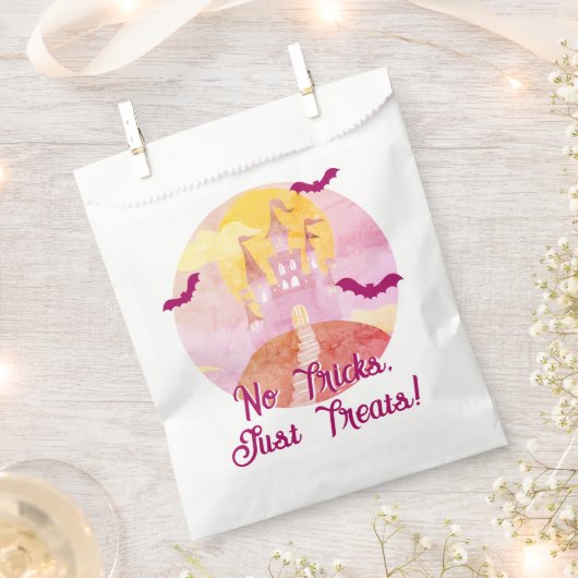 Geen trucs alleen trakteert op Spooky Castle Hallo Bedankzakje (Geknipt)