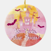 Geen trucs alleen trakteert op Spooky Castle Hallo Keramisch Ornament (Achterkant)