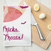 Geen trucs alleen trakteert op Spooky Castle Hallo Theedoek (Quarter Fold)