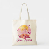 Geen trucs alleen trakteert op Spooky Castle Hallo Tote Bag (Achterkant)