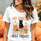 Geen trucs alleen trakteert zwarte kat  Halloween Tri-Blend Shirt