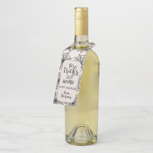 Geen trucs alleen wijn beige zwarte webben flessenhanger (Schuin)