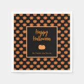 Geen trucs behandelen alleen de oranje pompoenen v servet (Voorkant)