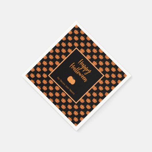 Geen trucs behandelen alleen de oranje pompoenen v servet (Hoek)