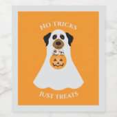 Geen trucs behandelen alleen Halloween Dog Wijn Etiket (Enkel label)
