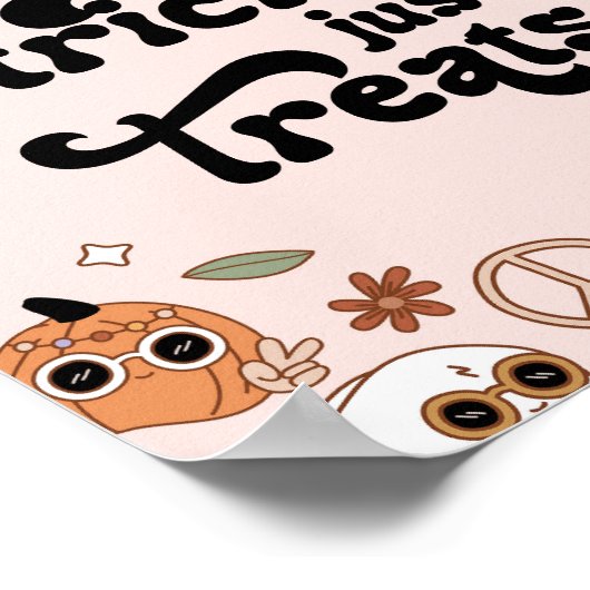 Geen trucs behandelt alleen Ghost Halloween Verjaa Poster (Hoek)