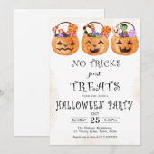 Geen trucs behandelt alleen Halloween-feest Kaart (Voorkant / Achterkant)