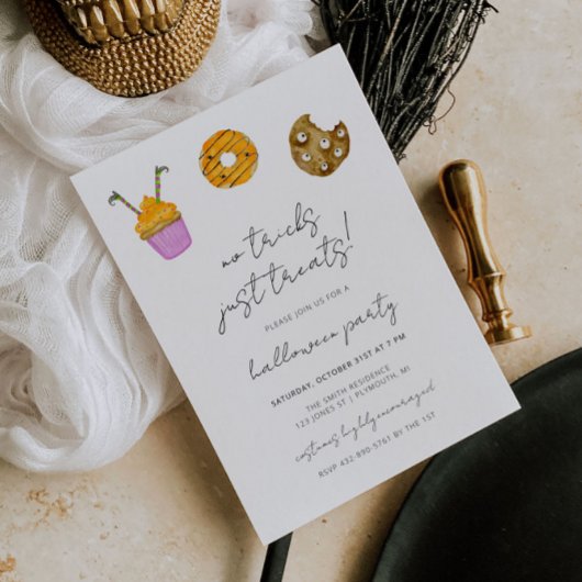 Geen trucs behandelt alleen Halloween feestuitnodi Kaart