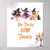 Geen trucs behandelt alleen Halloween heksenfeest Poster (Voorkant)