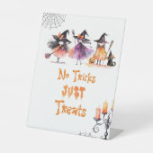 Geen trucs behandelt alleen Halloween heksenfeest Reclamebord Met Voetstuk (Voorkant)
