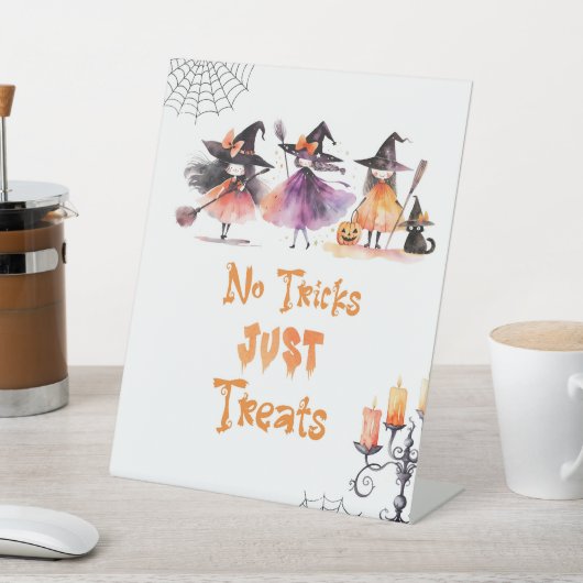 Geen trucs behandelt alleen Halloween heksenfeest Reclamebord Met Voetstuk (Insitu)