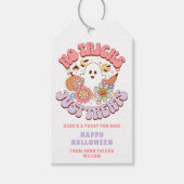 Geen trucs behandelt alleen Halloween Retro Groovy Cadeaulabel (Voorkant)