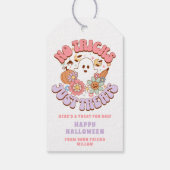 Geen trucs behandelt alleen Halloween Retro Groovy Cadeaulabel (Achterkant)