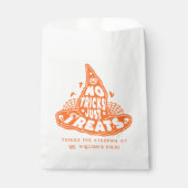 Geen trucs behandelt alleen Halloween-Sinaasappel Bedankzakje (Voorkant)