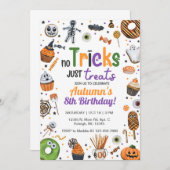 Geen trucs behandelt alleen Halloween uitnodigen. Kaart (Voorkant / Achterkant)