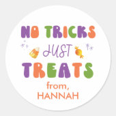 Geen trucs behandelt alleen Retro Halloween Gift S Ronde Sticker (Voorkant)