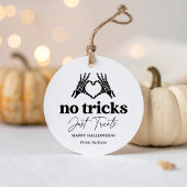 Geen trucs behandelt alleen skelet handen Hallowee Bedankjes Labels