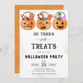 Geen trucs behandelt alleen spookachtig Halloween- Kaart (Voorkant / Achterkant)