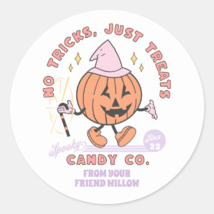 Geen trucs behandelt alleen Spooky Snoep Co Hallow Ronde Sticker