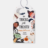 Geen trucs behandelt alleen vrolijke Halloween-kos Cadeaulabel (Voorkant)