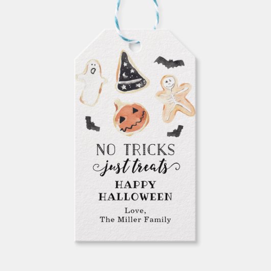 Geen trucs behandelt gewoon Halloween cadeau Label Cadeaulabel (Voorkant)