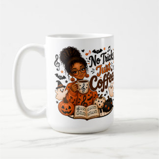 Geen trucs, gewoon koffie Halloween-muzieklerarenm Koffiemok