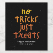 Geen trucs gewoon lekkere leuke Halloween party Wijn Etiket (Enkel label)