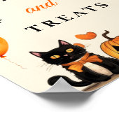 " Geen trucs & traktaties " Boo Black Cat Hallowee Poster (Hoek)