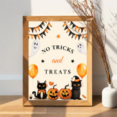 " Geen trucs & traktaties " Boo Black Cat Hallowee Poster