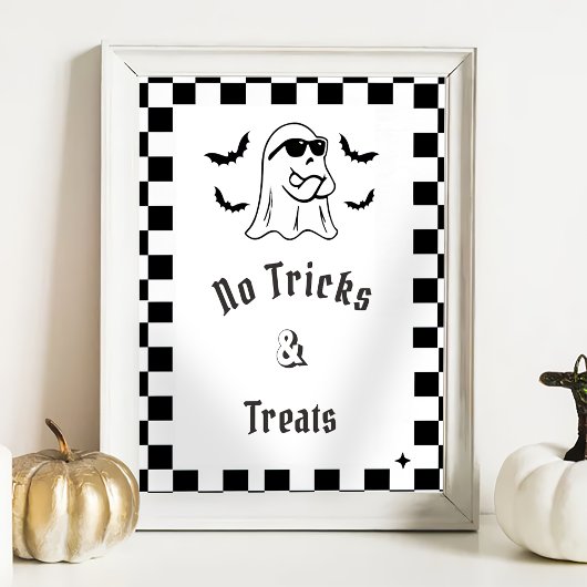 " Geen trucs & traktaties" Boo Funny Baby shower s Poster