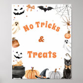 " Geen trucs & traktaties" Boo Schattige spookspel Poster (Voorkant)