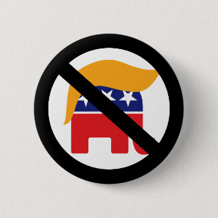 Geen Trump Anti GOP Republikeinse Olifant Haar Ronde Button 5,7 Cm