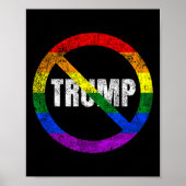 Geen Trump Anti Trump Regenboog Vlag Gay Pride Poster (Voorkant)