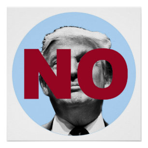 Geen Trump (blauw en rood) Perfect Poster