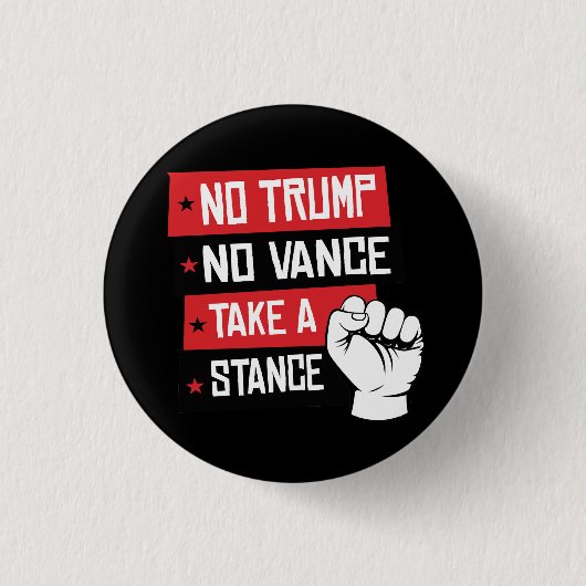 Geen Trump en geen Vance nemen een standpunt in Ronde Button 3,2 Cm (Voorkant)