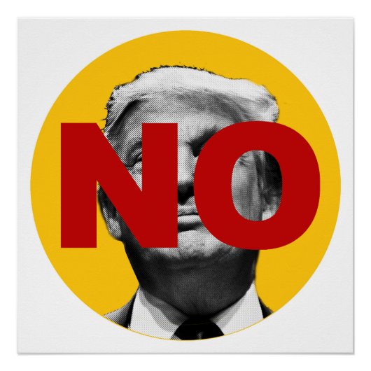 Geen Trump (geel en rood) Poster (Voorkant)