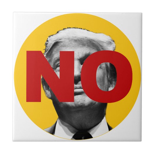 Geen Trump (Geel en Rood) Tegeltje (Voorkant)