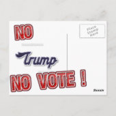 Geen Trump NO Vote Post Card Briefkaart (Achterkant)