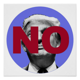 Geen Trump (paars en rood) Poster