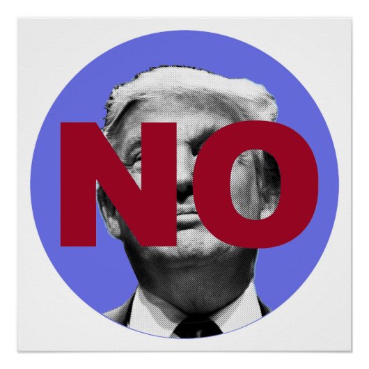 Geen Trump (paars en rood) Poster (Voorkant)