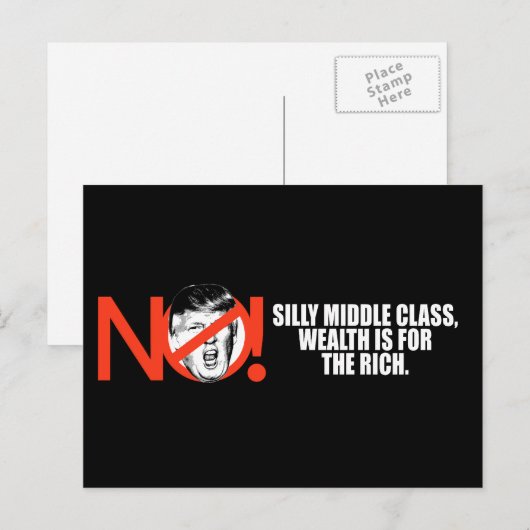 Geen Trump - Rijkdom is voor de rijken - .png Briefkaart (Voorkant / Achterkant)