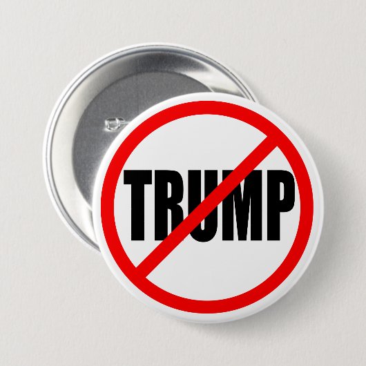 "GEEN TRUMP" RONDE BUTTON 7,6 CM (Voorkant /achterkant)