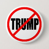 "GEEN TRUMP" RONDE BUTTON 7,6 CM (Voorkant)