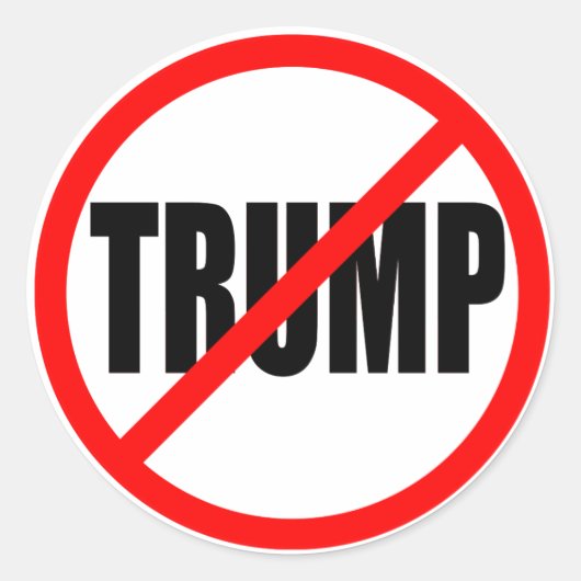 "GEEN TRUMP" RONDE STICKER (Voorkant)