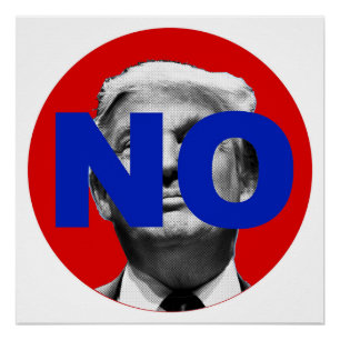 Geen Trump (rood en blauw) Poster