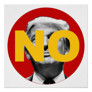 Geen Trump (rood en geel) Perfect Poster
