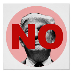 Geen Trump (roze en rood) Perfect Poster